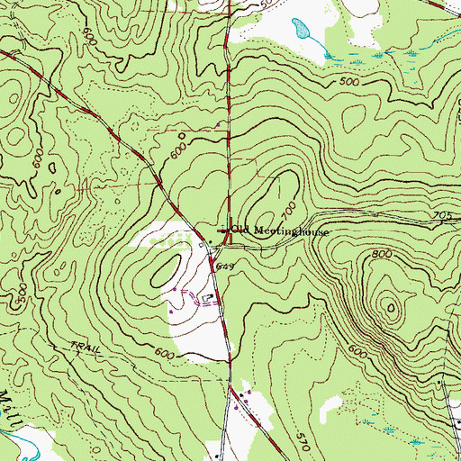 Topographic Map of Old Meetinghouse, ME
