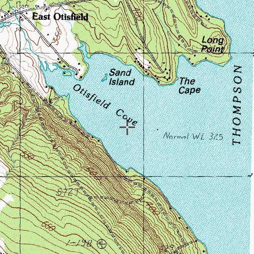 Topographic Map of Otisfield Cove, ME
