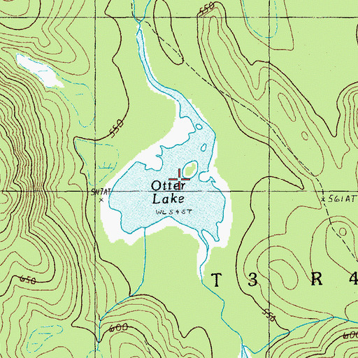 Topographic Map of Otter Lake, ME