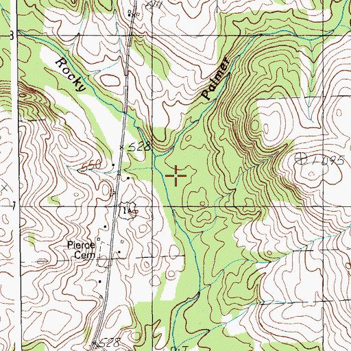 Topographic Map of Palmer Brook, ME
