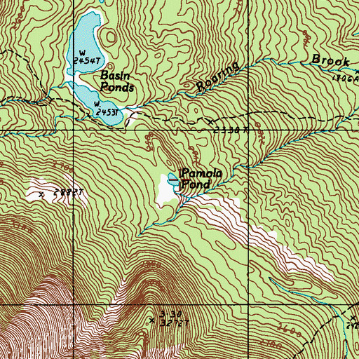 Topographic Map of Pamola Pond, ME