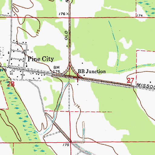 Topographic Map of B B Junction, AR