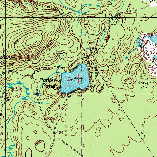 Topographic Map of Parker Pond, ME
