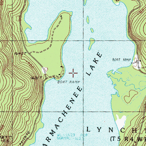 Topographic Map of Parmachenee Lake, ME