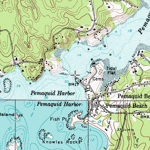 Topographic Map of Pemaquid River, ME