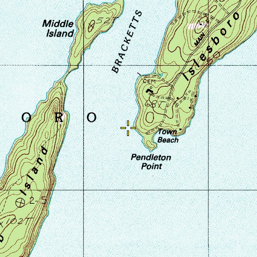 Topographic Map of Pendleton Point, ME
