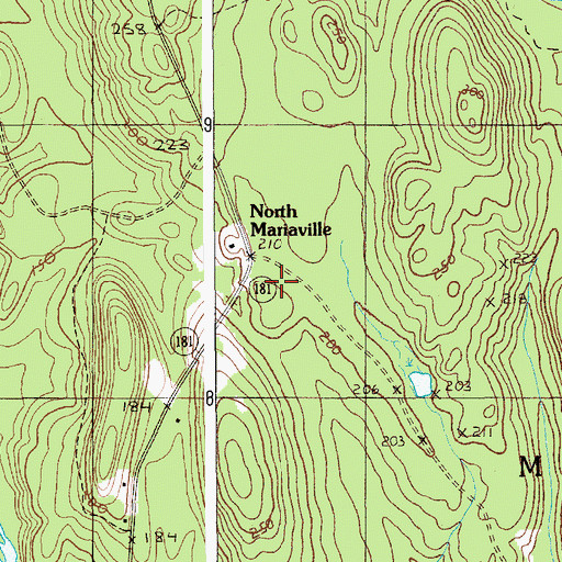 Topographic Map of Penny Cemetery, ME