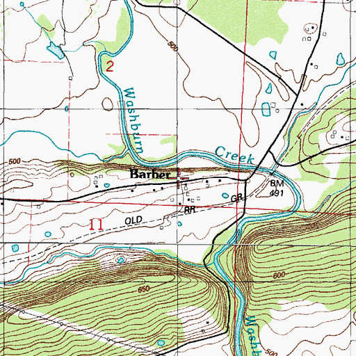 Topographic Map of Barber, AR