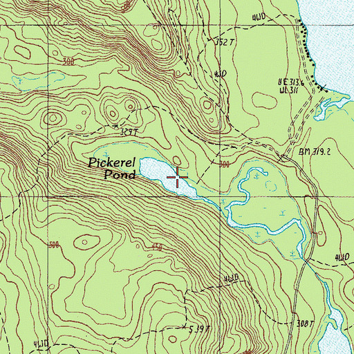 Topographic Map of Pickerel Pond, ME