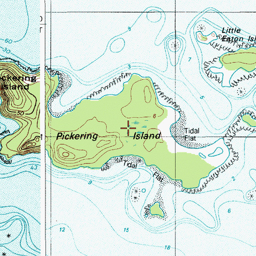 Topographic Map of Pickering Island, ME