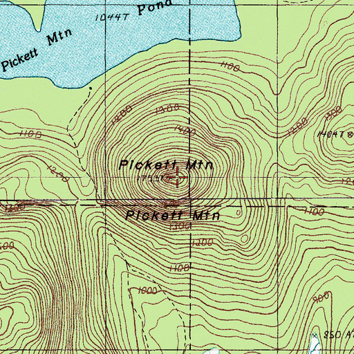 Topographic Map of Pickett Mountain, ME