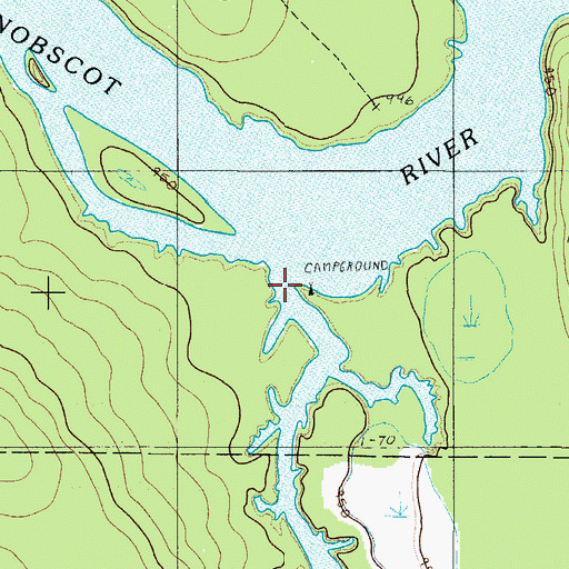Topographic Map of Pine Stream, ME