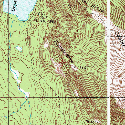 Topographic Map of Pinnacle Ridge, ME