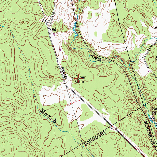 Topographic Map of Piper Cemetery, ME