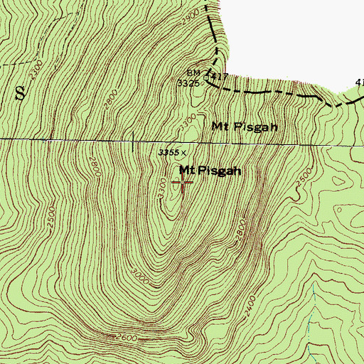Topographic Map of Mount Pisgah, ME