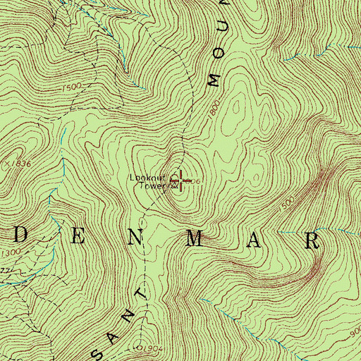 Topographic Map of Pleasant Mountain, ME