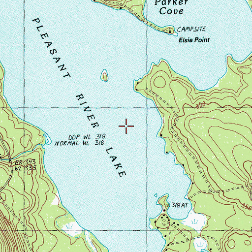 Topographic Map of Pleasant River Lake, ME