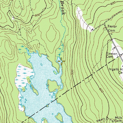 Topographic Map of Plummer Brook, ME