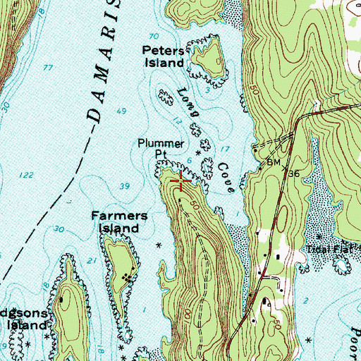 Topographic Map of Plummer Point, ME