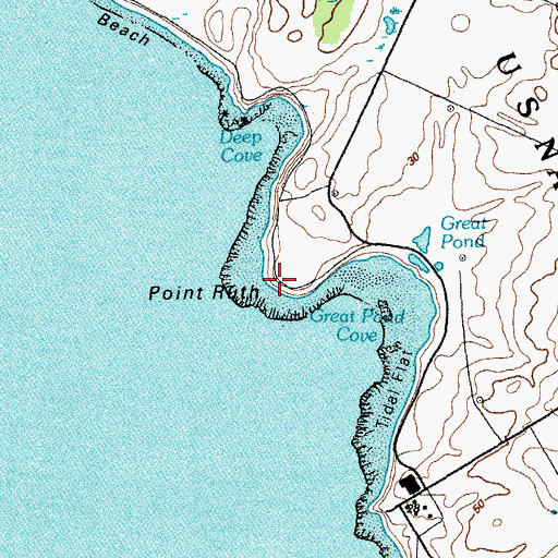 Topographic Map of Point Ruth, ME