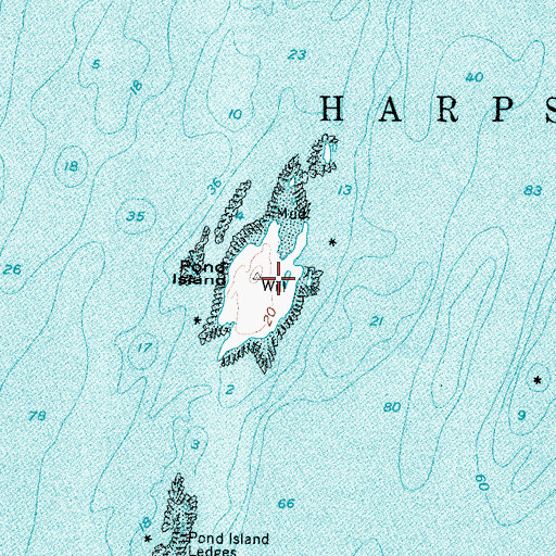 Topographic Map of Pond Island, ME
