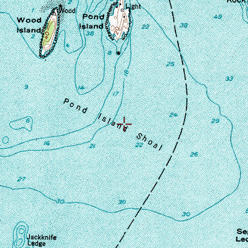 Topographic Map of Pond Island Shoal, ME