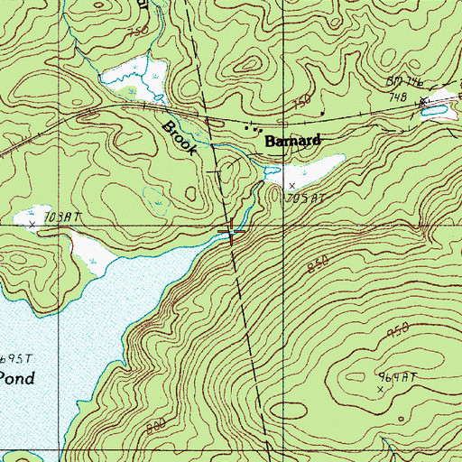 Topographic Map of Poplar Brook, ME