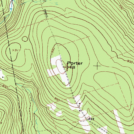 Topographic Map of Porter Hill, ME
