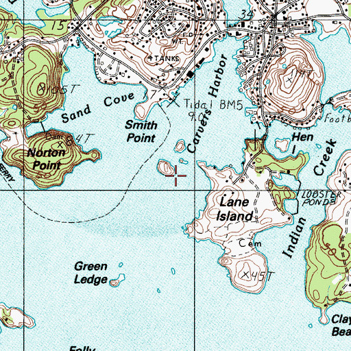 Topographic Map of Potato Island, ME