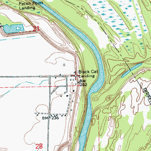 Topographic Map of Black Cat Landing, AR