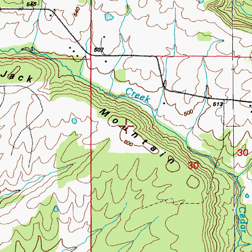 Topographic Map of Black Jack Mountain, AR