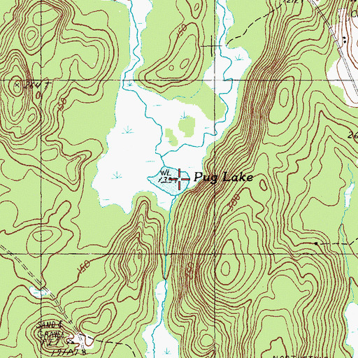 Topographic Map of Pug Lake, ME