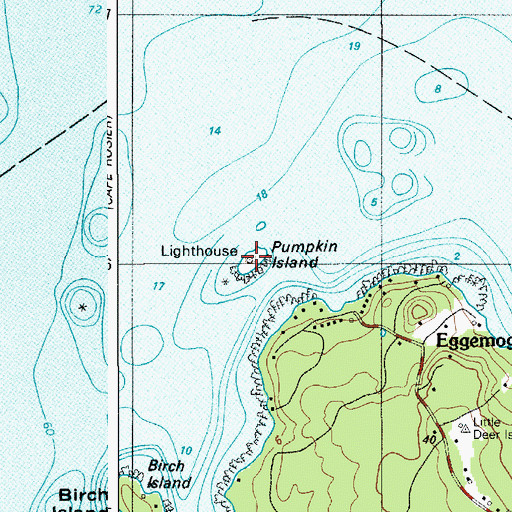 Topographic Map of Pumpkin Island, ME