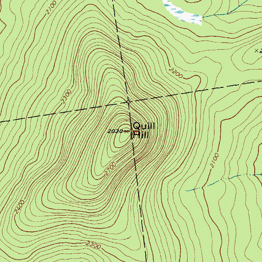 Topographic Map of Quill Hill, ME
