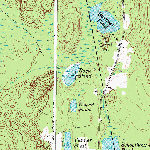 Topographic Map of Rack Pond, ME