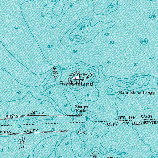 Topographic Map of Ram Island, ME