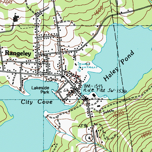Topographic Map of Rangeley, ME