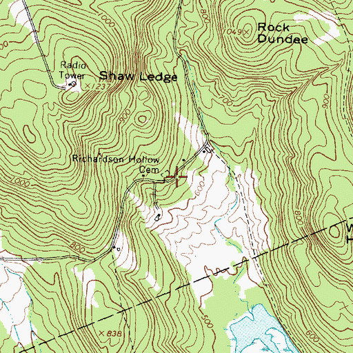 Topographic Map of Richardson Hollow Cemetery, ME