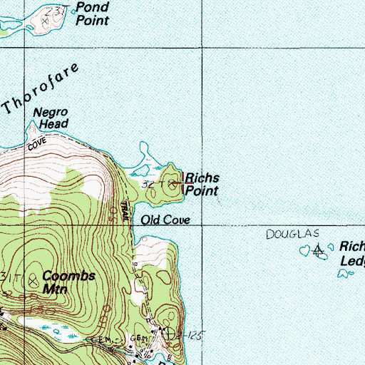 Topographic Map of Richs Point, ME
