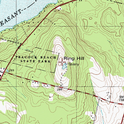Topographic Map of Ring Hill, ME