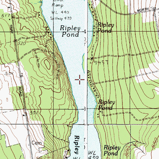 Topographic Map of Ripley Pond, ME