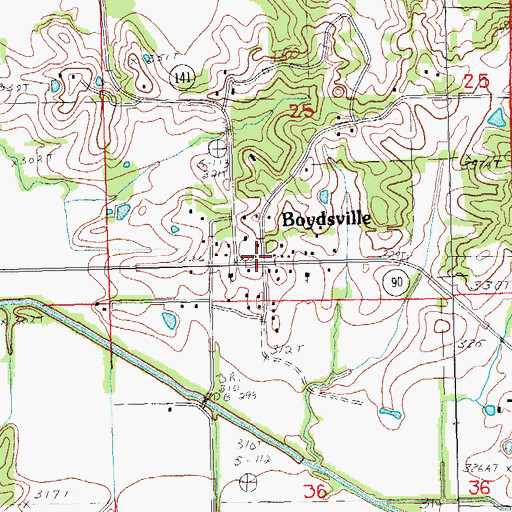 Topographic Map of Boydsville, AR