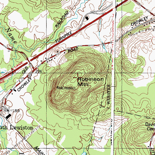 Topographic Map of Robinson Mountain, ME