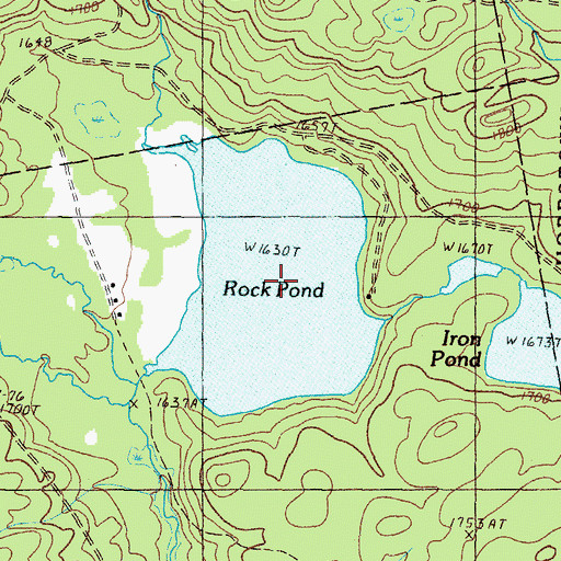 Topographic Map of Rock Pond, ME