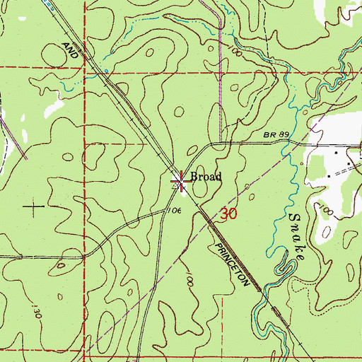 Topographic Map of Broad, AR