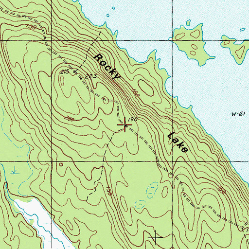 Topographic Map of Rocky Ridge, ME