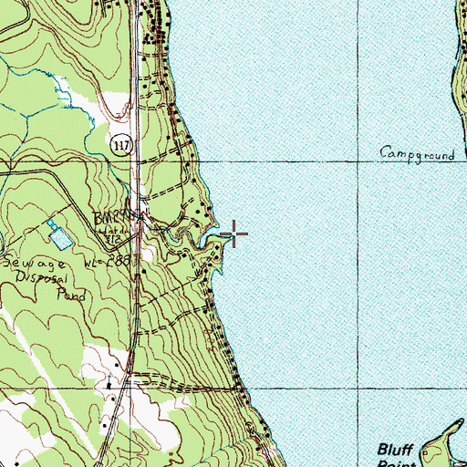 Topographic Map of Rodgers Brook, ME