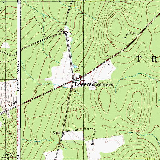 Topographic Map of Rogers Corners, ME