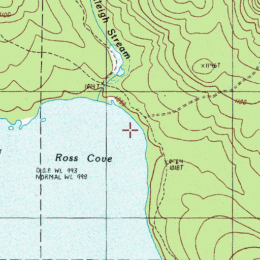 Topographic Map of Ross Cove, ME