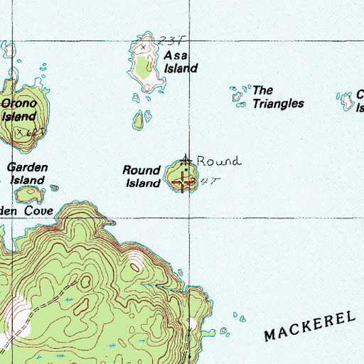 Topographic Map of Round Island, ME